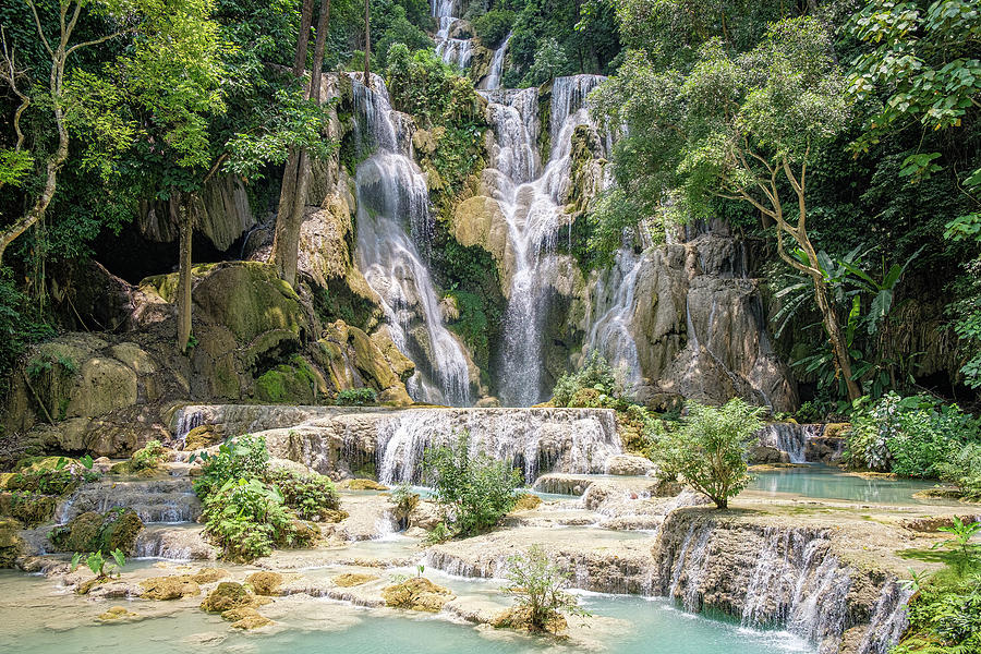 Jungle Photograph - Falls of Kuang Si by Marla Brown