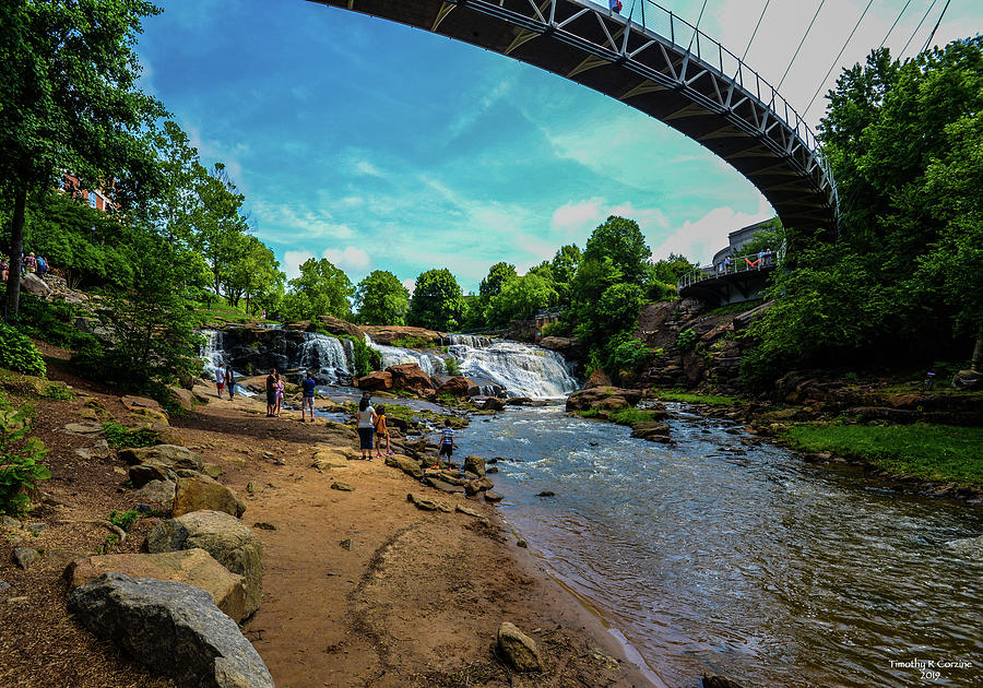 Falls Park under Liberty Bridge Photograph by Tim Corzine - Pixels