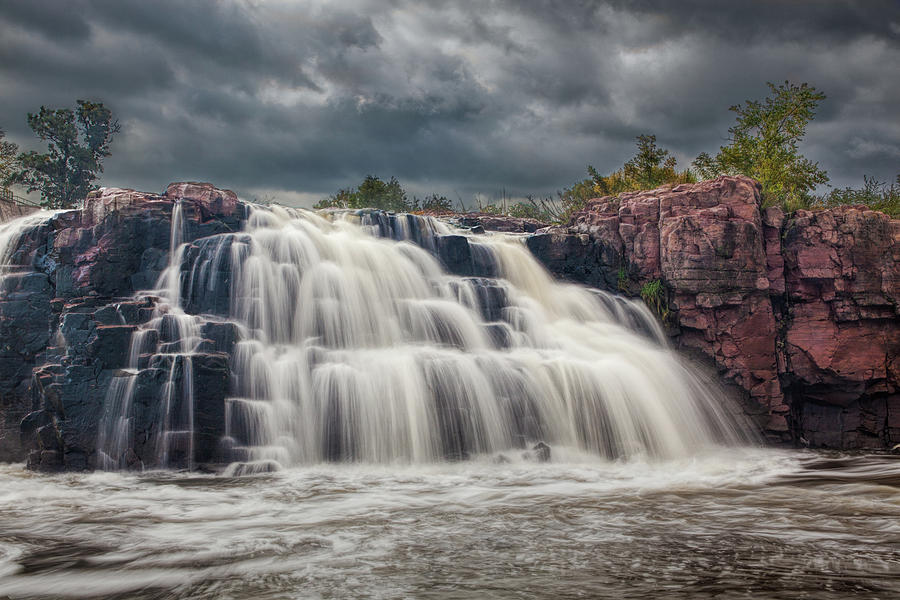 Falls Park Water Falls in Sioux Falls South Dakota Photograph by Randy 