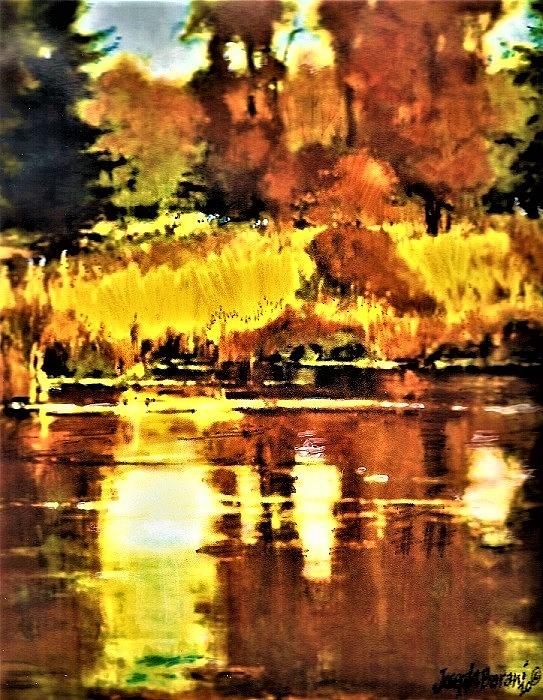 Falls Reflection Painting by Joseph Barani Falls Reflection Painting by Joseph Barani