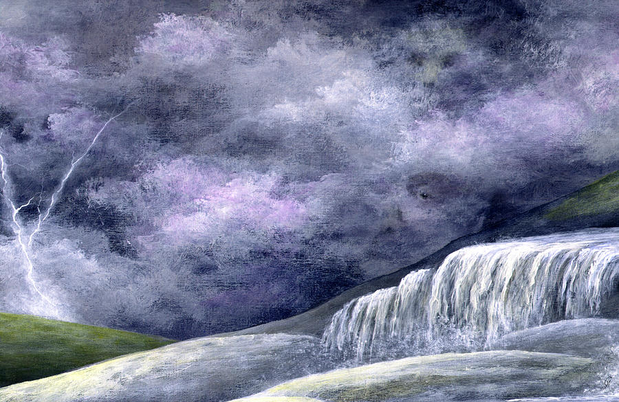 Waterfall Digital Art - Falls Witness by Carmen Hathaway
