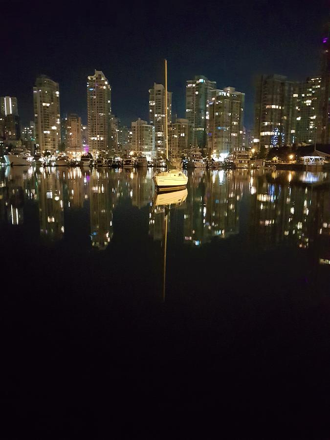 False Creek and Yaletown in Vancouver, BC at Night 5 Photograph by James Cousineau
