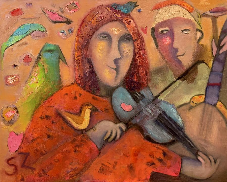 Family Band Painting by Suzy Norris