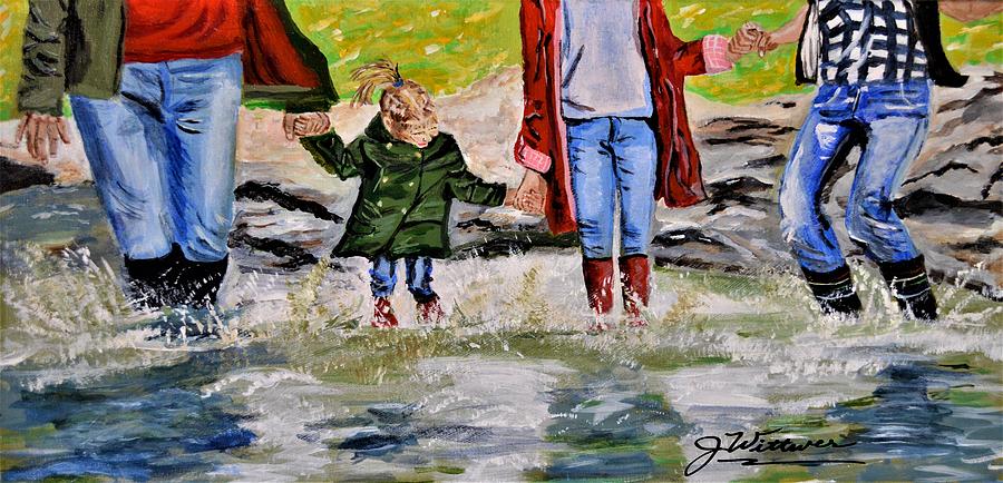 Family Camping Trip Painting by Julie Wittwer