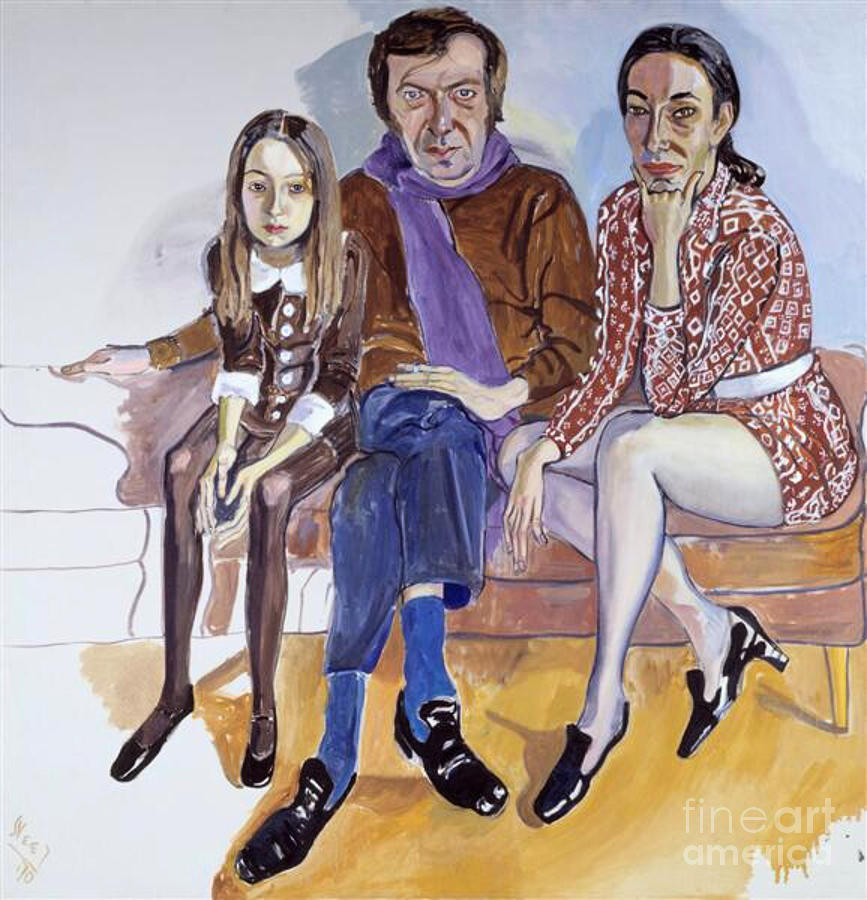 Feminist Artists Digital Art - The Family-John Gruen, Jane Wilson and Julia-Alice Neel Date-1970 by Diane Hocker