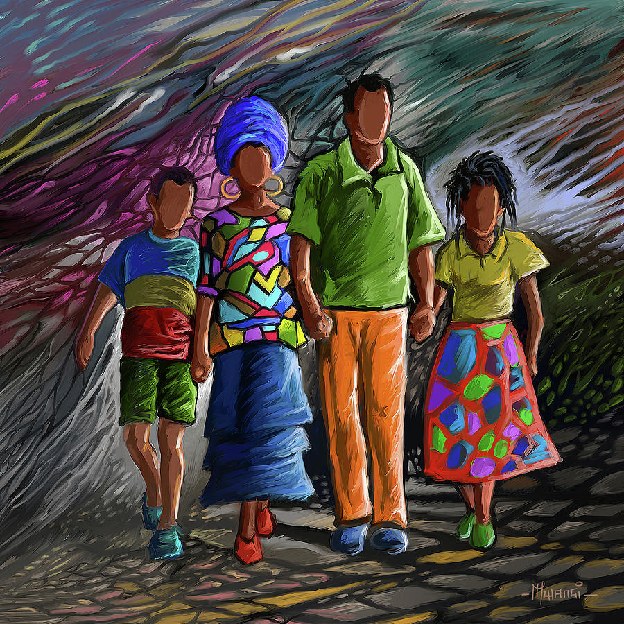 Space Painting - Family Forever by Anthony Mwangi