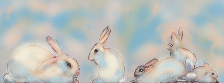 Easter Drawing - Family Gathering by Angela Davies