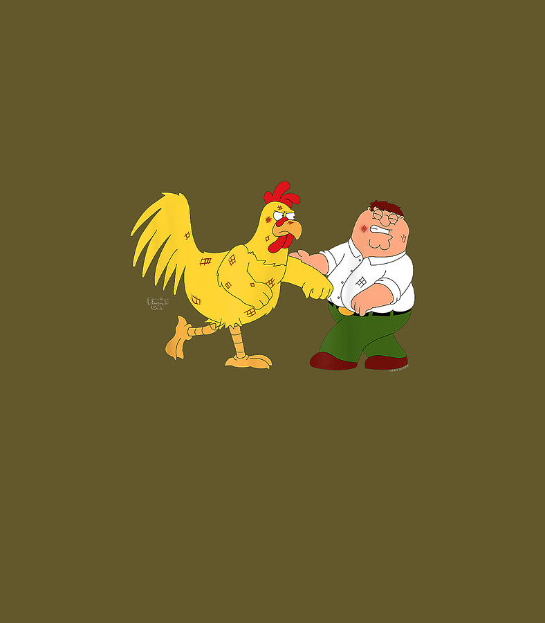 Chicken Digital Art - Family Guy Chicken Fight christmas present birthda by Dan Afton