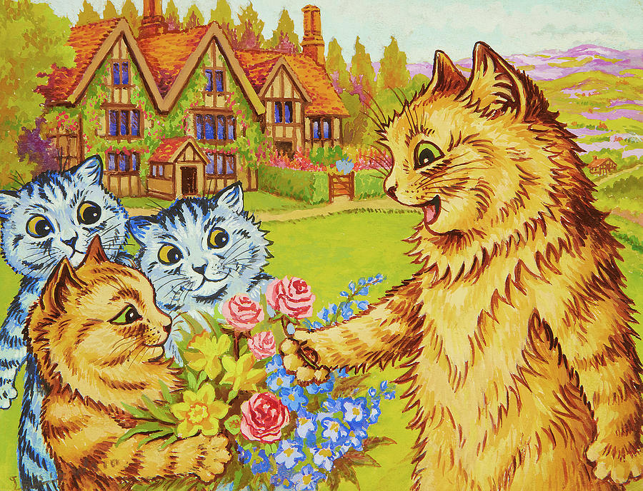 Family in the Garden Painting by Louis Wain - Fine Art America