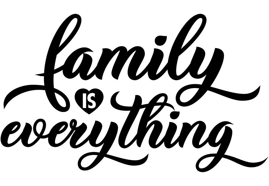 Family Is Everything Lettering Quote Digital Art by Sweet Birdie Studio ...