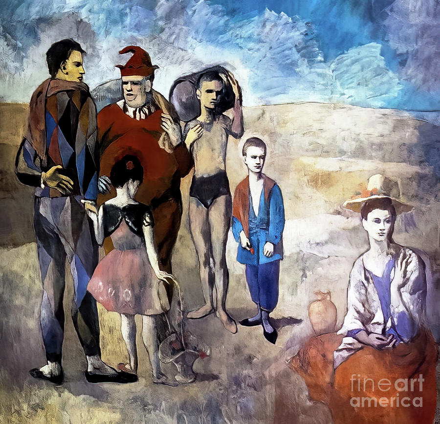 Family of Acrobats Jugglers by Pablo Picasso 1905 Painting by Pablo Picasso