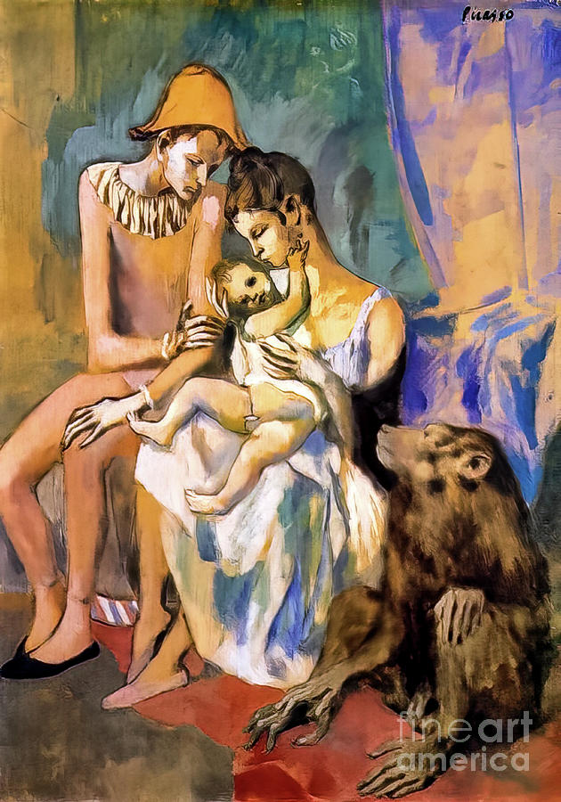 Family of Acrobats With Monkey by Pablo Picasso 1905 Painting by Pablo Picasso