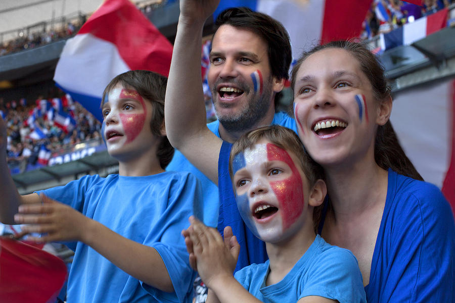 Family of French football fans at Stadium Photograph by Photo and Co
