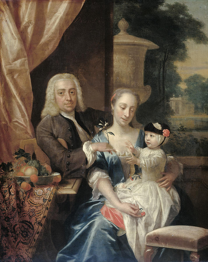 Family Portrait of Isaac Parker Painting by Philip van Dijk