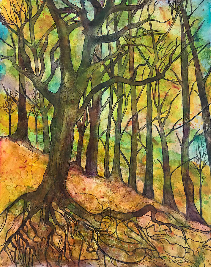 Woods Painting - Family Roots by Janet Immordino