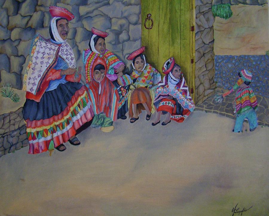 Family s of the Cuzco Painting by Jleopold Jleopold