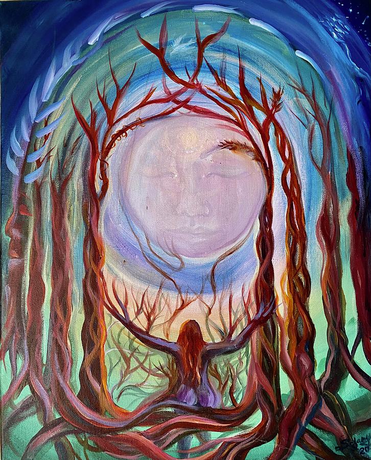 Family Tree Woman Painting by Sofanya White