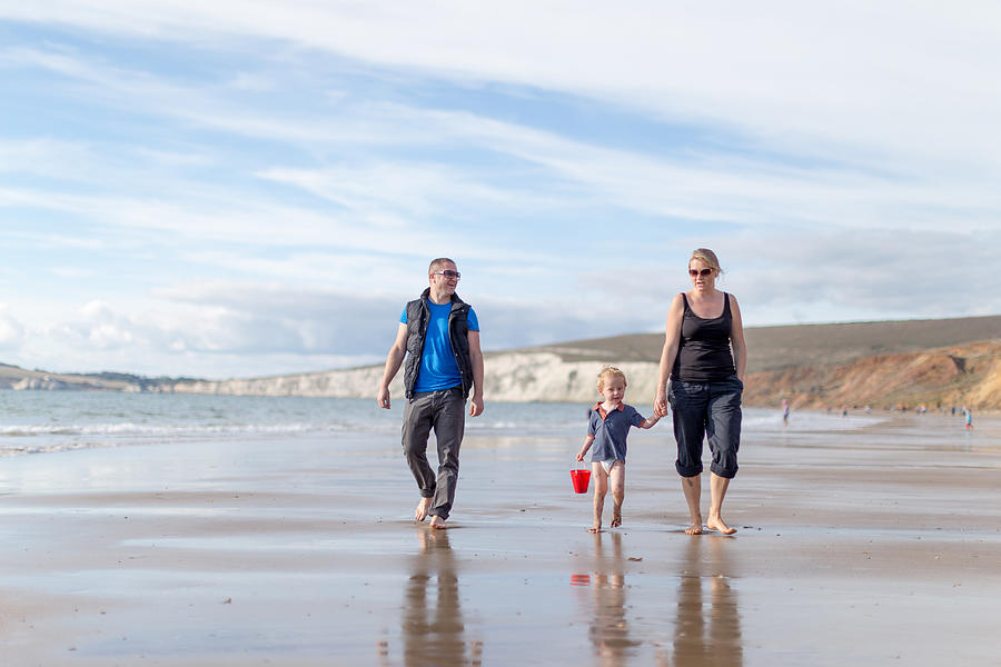 Family time, Compton Bay, Isle of Wight Photograph by s0ulsurfing - Jason Swain