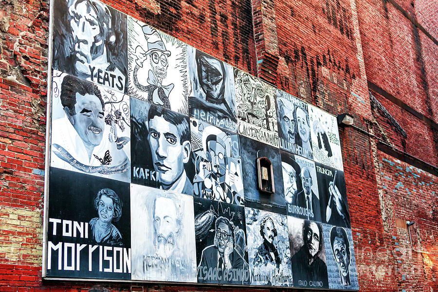Famous Authors Mural at Brattle Book Shop Boston Photograph by John Rizzuto
