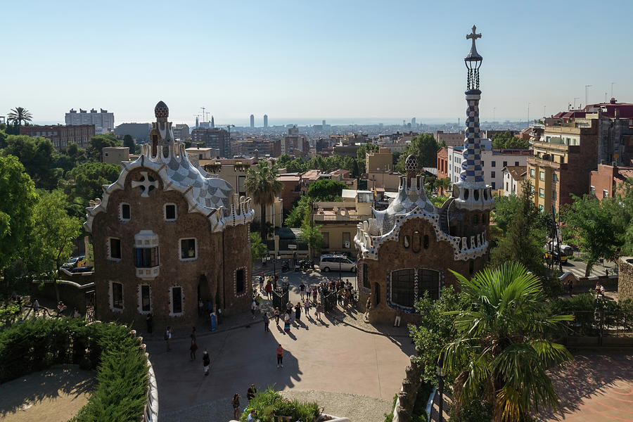 Famous Barcelona Vista from Antoni Gaudis Park Guell Photograph by Georgia Mizuleva