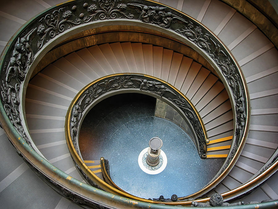 Famous Bramante Spiral Staircase At Vatican Museum Photograph