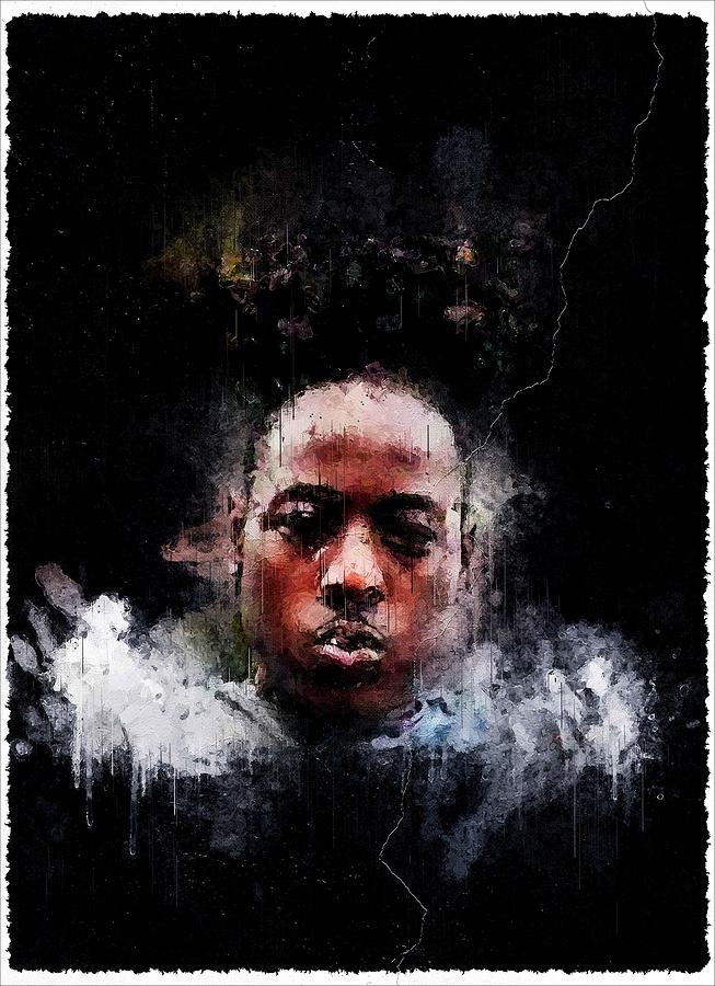 Famous celebrity Ace Hood abstract Mixed Media by Luettgen Vidal - Fine