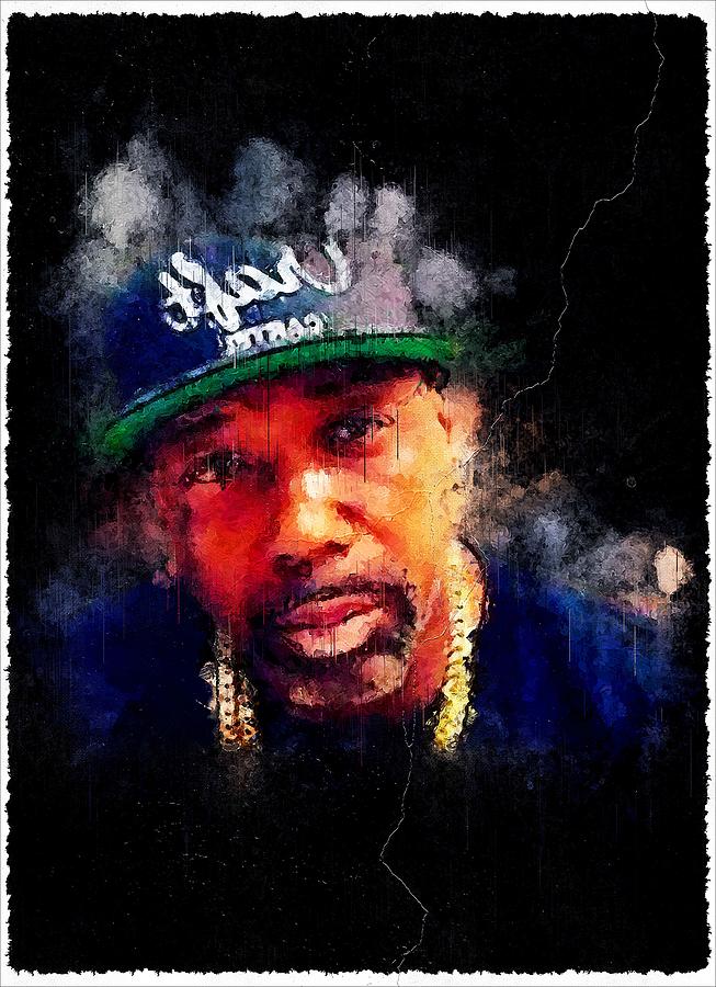 Famous celebrity MC Eiht abstract Mixed Media by Luettgen Vidal - Fine ...