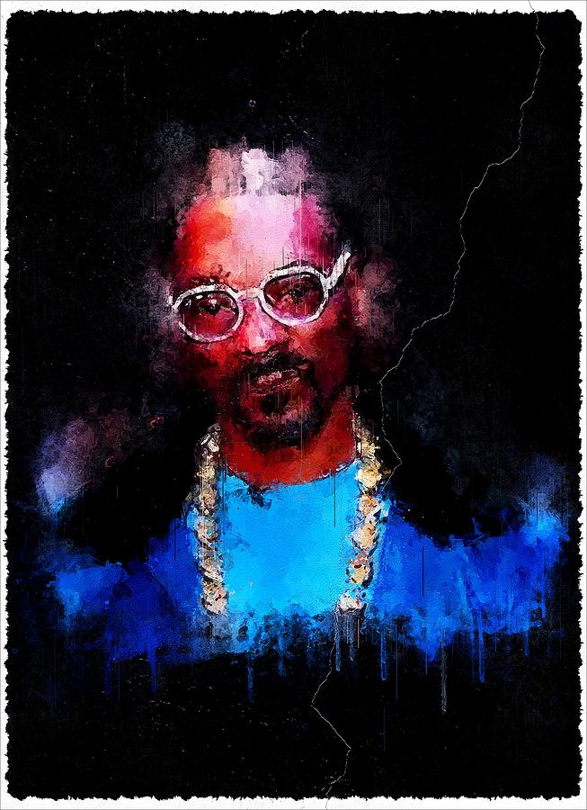 Famous celebrity Snoop Dogg abstract Mixed Media by Luettgen Vidal ...