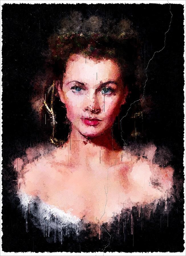 Famous Celebrity Vivien Leigh Abstract Mixed Media By Luettgen Vidal 