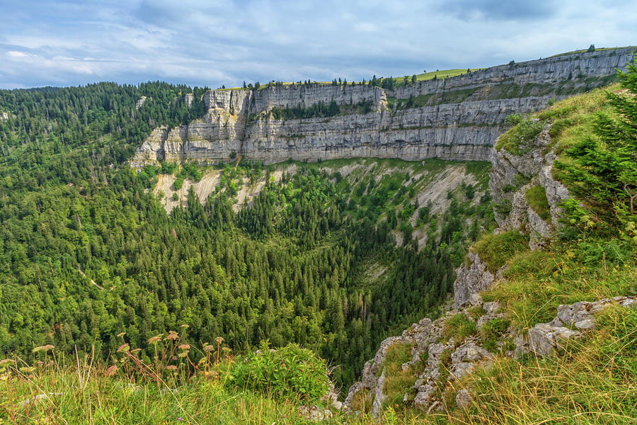 Famous cliff Creux du Van at Neuchatel, Switzerland Photograph by Elenarts - Elena Duvernay photo