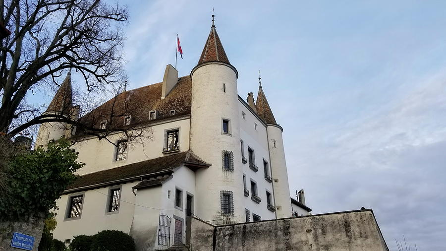 Castle Photograph - Famous medieval castle in Nyon, Switzerland by Elenarts - Elena Duvernay photo