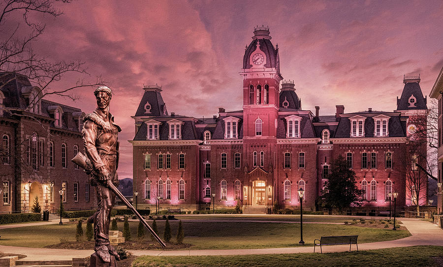 Famous Mountaineer statue in front of Woodburn Hall at West Virg Photograph by Steven Heap