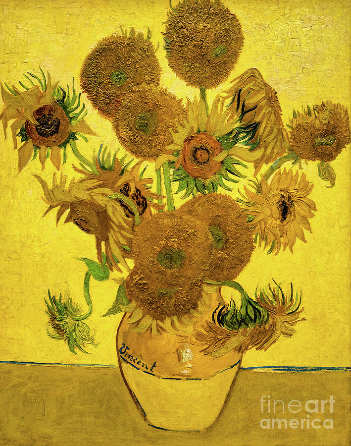 Famous Sunflowers by Vincent Van Gogh Painting by Vincent Van Gogh
