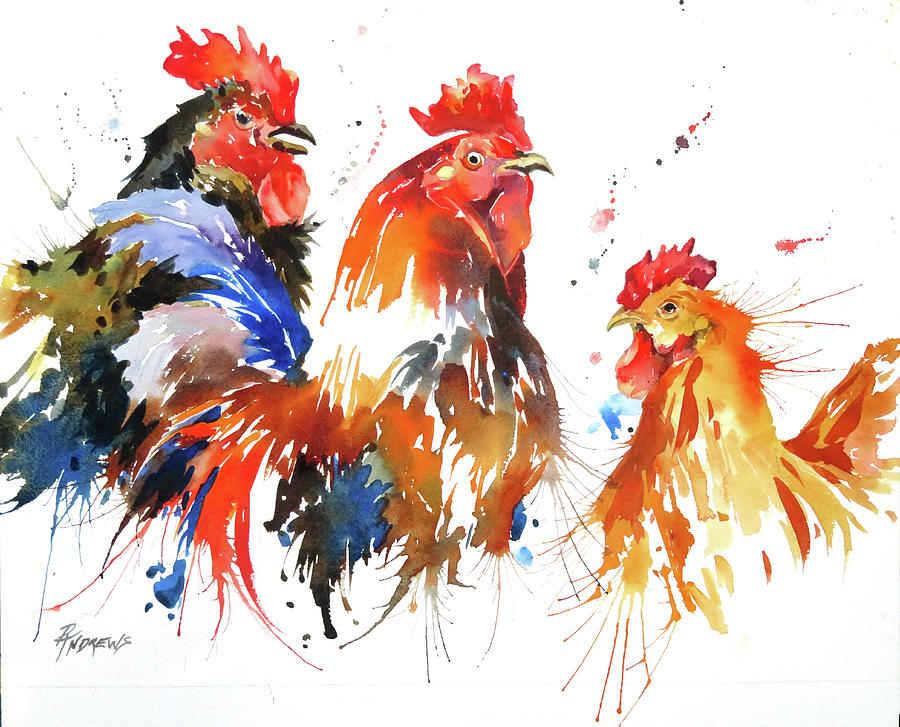 Farm Animals Painting - Fan Dance by Rae Andrews