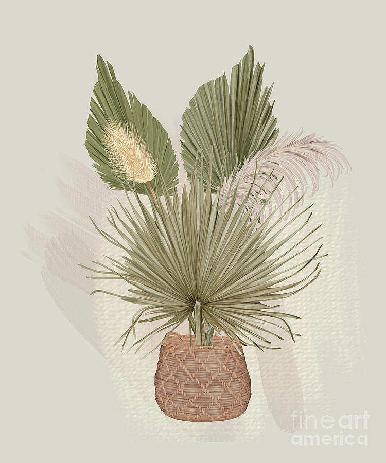 Fan Palms Boho Style Digital Art by J Marielle