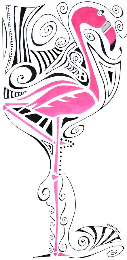 Fanciful Flamingo Painting by Jayne Somogy