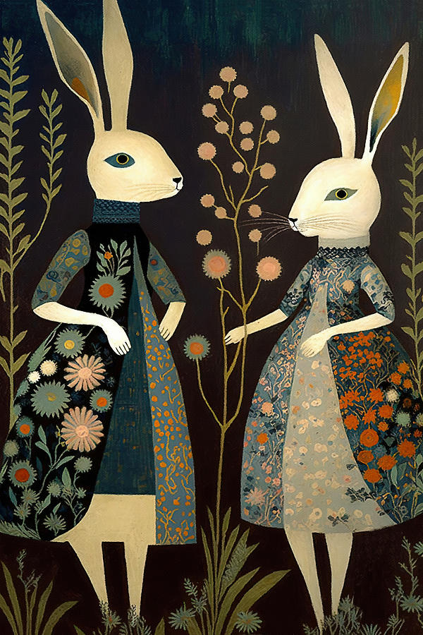 Fanciful Rabbits Painting by Denise Love - Fine Art America