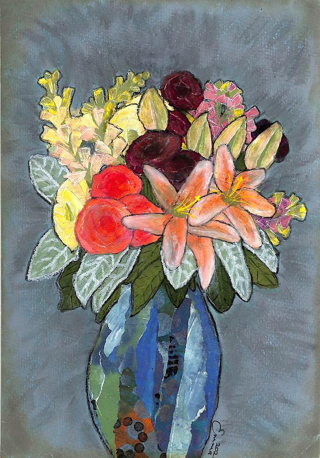 Flower Mixed Media - Fancy Florals by Emma Buzza