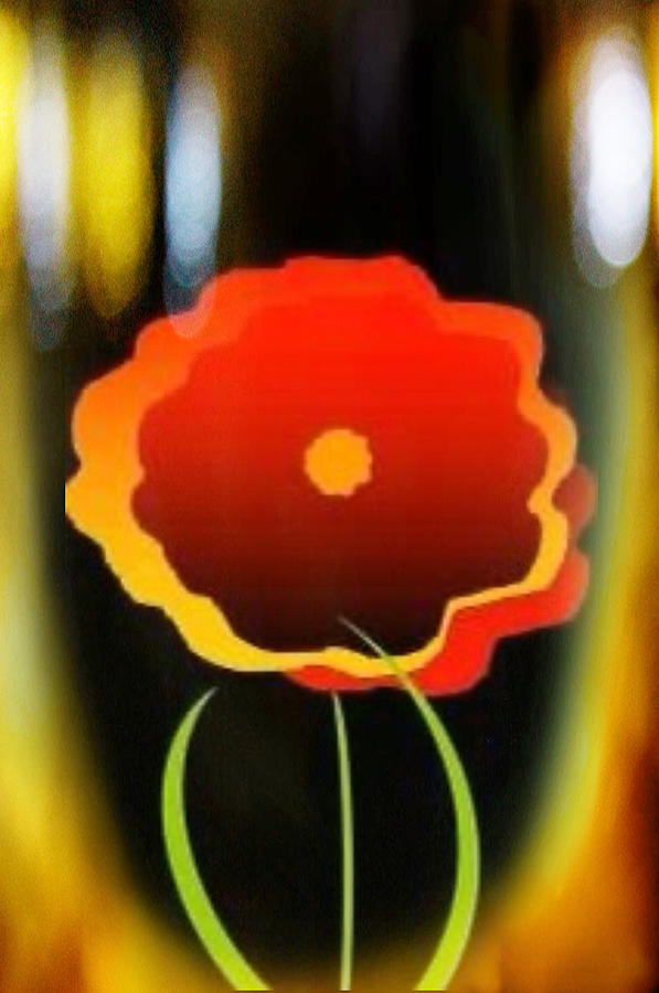 Fancy Flower In A Glass Digital Art by Gayle Price Thomas