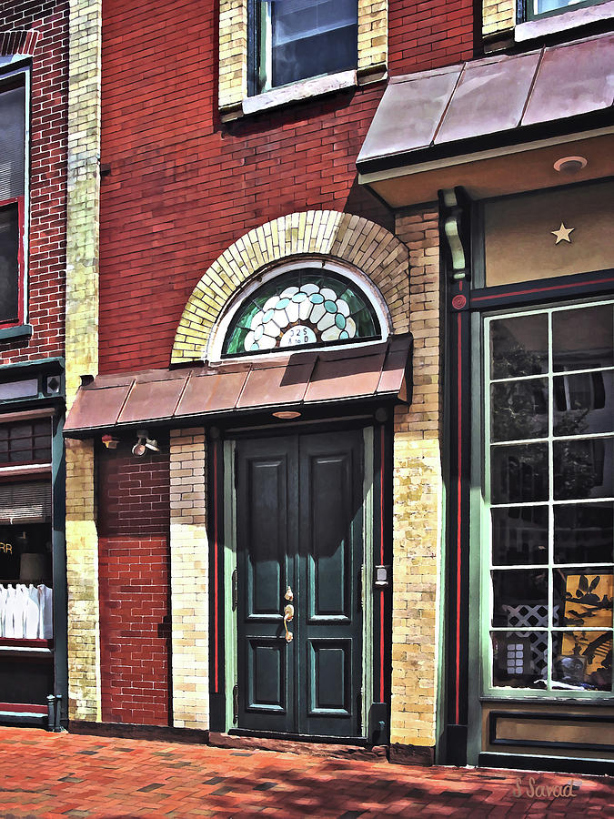 Architecture Photograph - Fancy Green Door Burlington NJ by Susan Savad