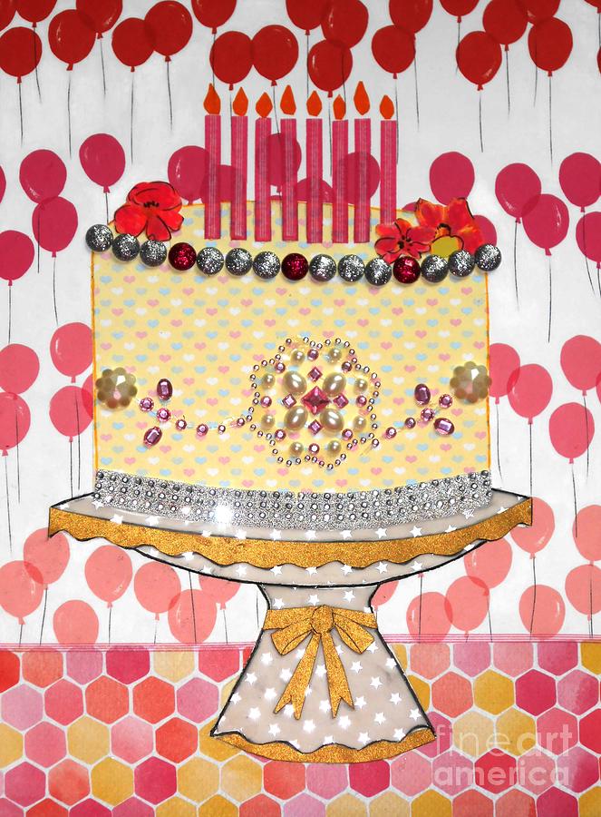 Fancy Happy-cake Mixed Media by Jayne Somogy