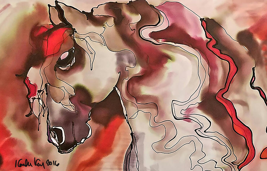Fancy horse Painting by Karla Kay Benjamin