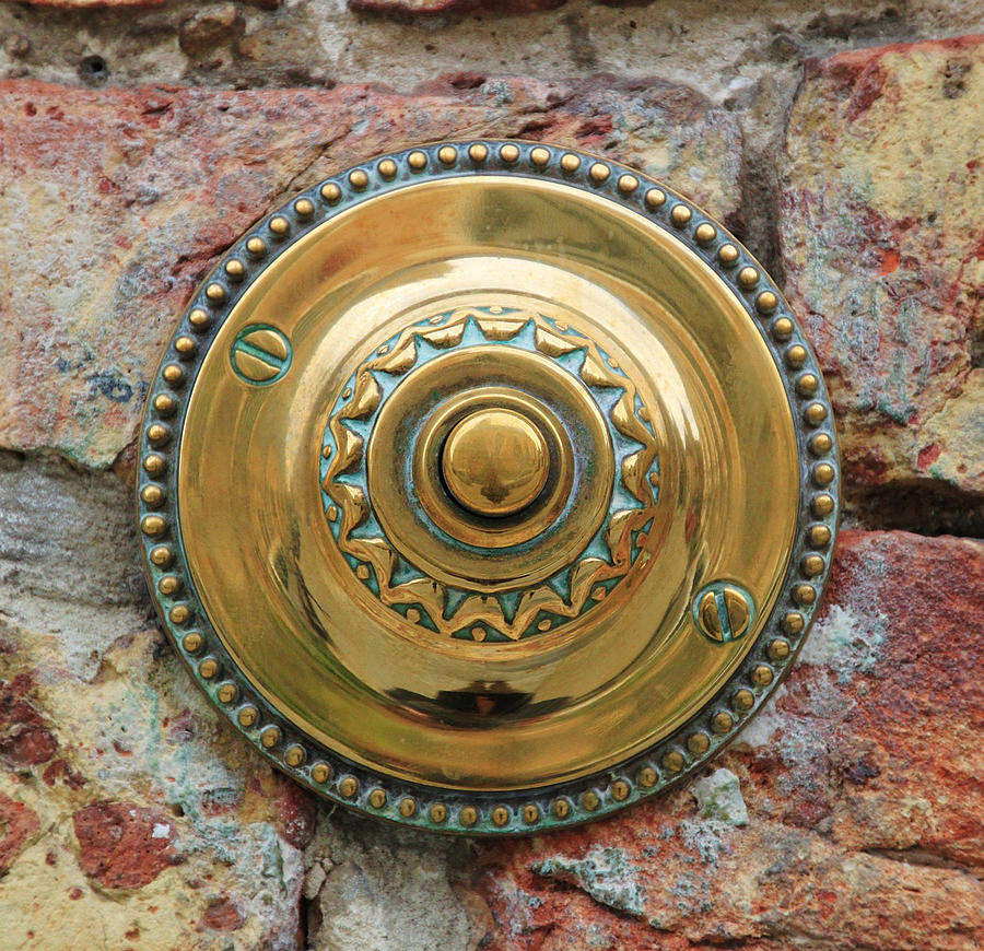Vintage Photograph - Fancy Old Doorbell by Sandi OReilly