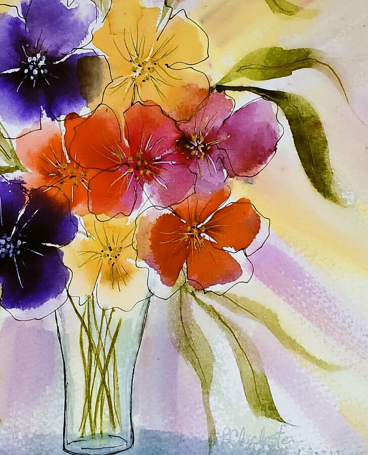 Fancy Pansey Painting by Barbara Chichester Fancy Pansey Painting by Barbara Chichester