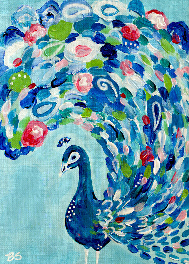 Fancy Peacock Painting by Beth Ann Scott