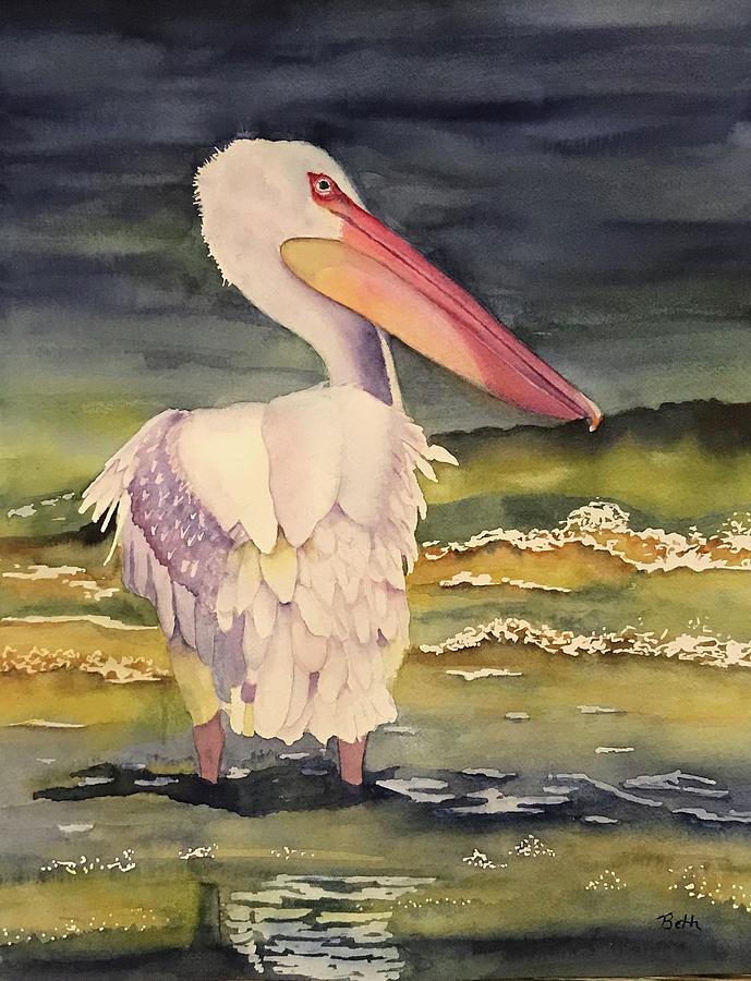 Fancy Pelican Painting by Beth Fontenot