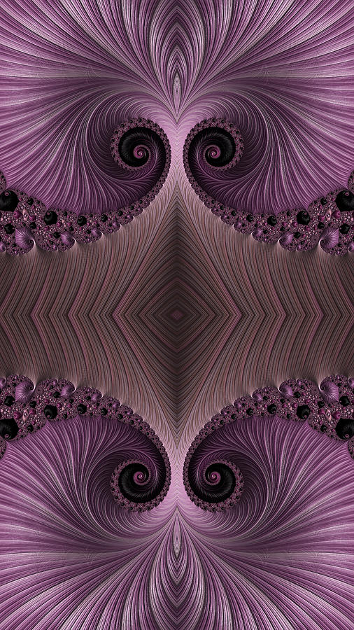 Fancy Retro Purple Art Deco Fractal Pattern  Digital Art by Shelli Fitzpatrick