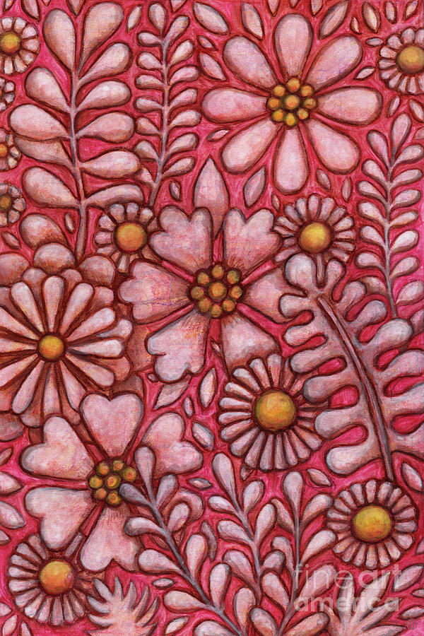 Fandango Pink Florascape  Painting by Amy E Fraser