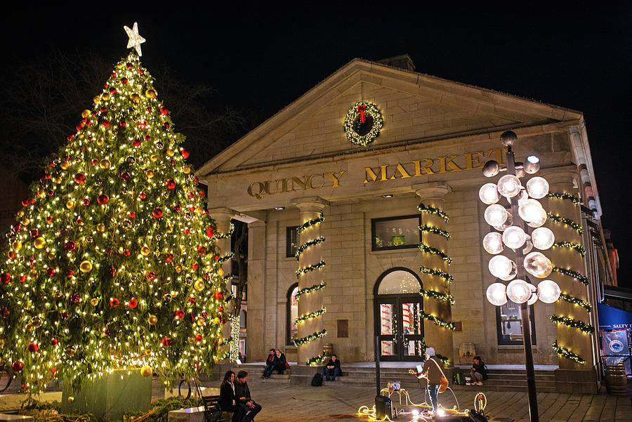 Faneuil Hall and Quincy Market Christmas Tree Boston MA 2022 Photograph by Toby McGuire