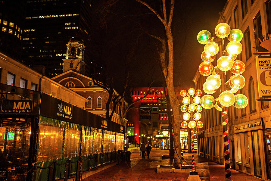 Faneuil Hall Christmas Lights Boston Massachusetts Photograph by Toby McGuire